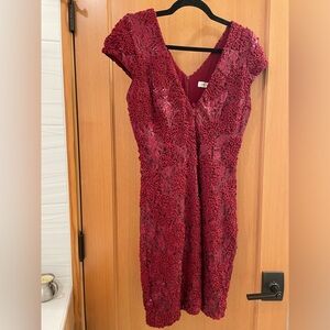 Red Sparkly Holiday Mini Dress